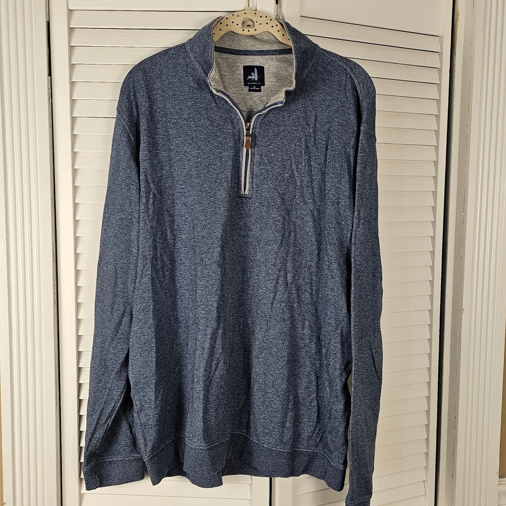 Johnnie O Mens Heathered‎ Blue Sully 1/4 Zip Pullover Sweater XL